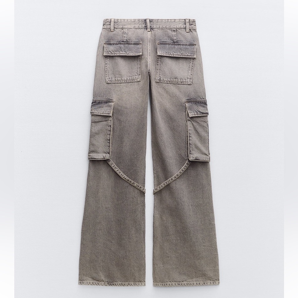 ZARA MID-RISE TRE CARGO JEANS 8197/237 310/015 - Picture 7 of 8